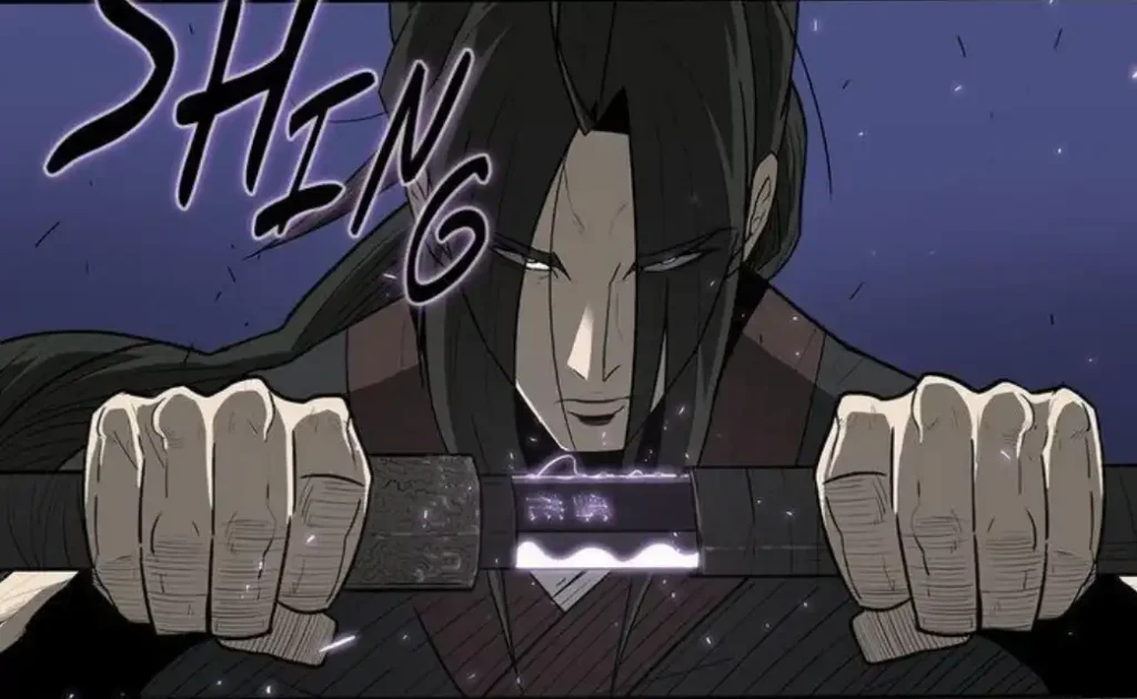 Dynamic cover art for the martial arts action manhwa The Legend of the Northern Blade, featuring protagonist Jin Mu-Won with his signature sword or in a powerful martial arts stance.